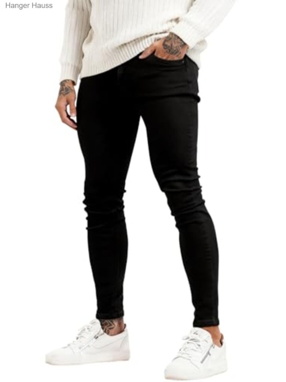 Men's Skinny Jeans Slim Fit Stretch Tapered Leg Mid Rise Denim
